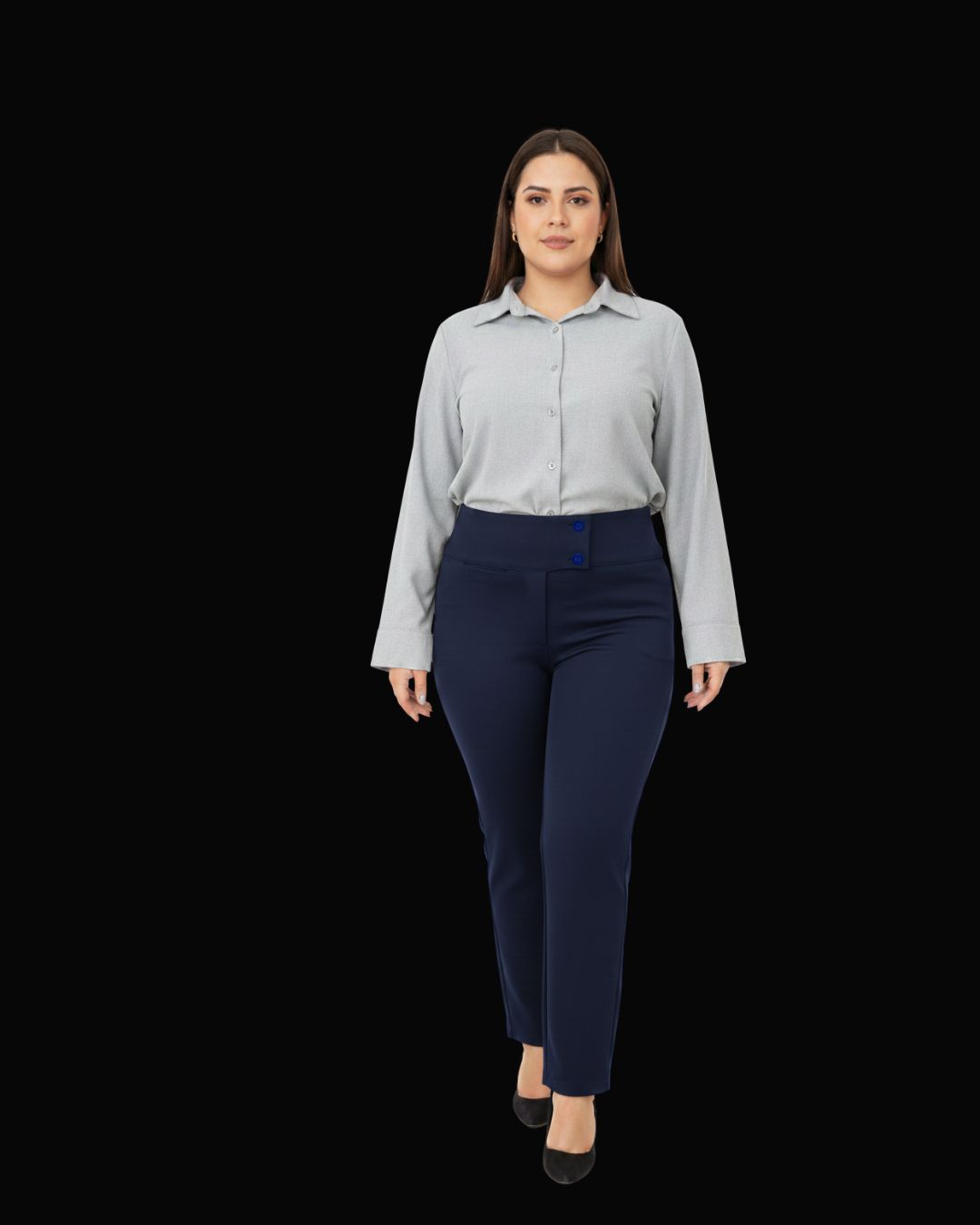 pantalón de lino clásico para hombre y mujer en uniformes empresariales